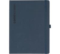 Comix, Large Vertical - Agenda 2025 hebdomadaire 12 mois, fermeture avec élastique et élastique latéral porte-stylo, double marque-page - 19 x 25 cm - Bleu