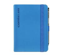 COMIX, Mignon Agenda 2026 Journalier 12 mois, fermeture avec élastique et passant élastique pour crayon ou stylo, crayon COMIX inclus, double signet - 9 x 12,5 cm, bleu