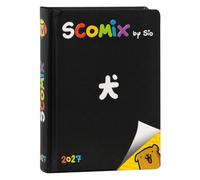 COMIX Scomix by Sio Agenda journalier 16 mois, agenda 2026-2027 pour école primaire et moyenne, avec couverture rigide et colorée, 512 pages colorées, pour enfants et adolescents, 12 x 16,5 cm
