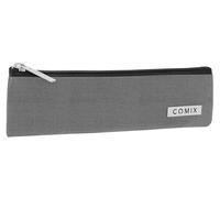 Comix - Trousse Scolaire, 2 stylos pour Enfants et garçons, idéal pour Ranger la Papeterie pour l'école avec Fermeture à glissière Pratique et Logo Comix en métal, 22 x 6 x 2 cm, Gris, Casual