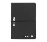 COMIX U, Medium - Agenda hebdomadaire 2025 12 mois, avec calendrier, planificateur, espace pour notes et notes - cm 11,8 x 18 h, noir/blanc