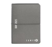 COMIX U, Mini Agenda journalier 2025 12 mois, avec calendrier, planificateur, espace pour notes et notes - 11 x 15,3 h, gris