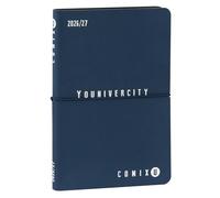 COMIX U YOUNIVERCITY Agenda hebdomadaire 2026-2027 Agenda 13 mois avec couverture souple en PU, élastique, 224 pages, idéal pour l'université 11,8 x 18 cm, bleu
