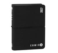 COMIX U YOURSELF Mini Agenda journalier 2026 - 2027 - Journal 16 mois avec couverture souple terrifiante, élastique et 448 pages, idéal pour l'école et l'université 11 x 15,3 cm, noir/blanc