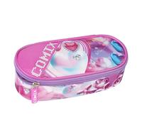 Comix Ultra Bright Trousse Ovale organisée pour Enfants et garçons, idéale pour Ranger la Papeterie, avec Fermeture éclair Pratique, intérieur avec Passants élastiques sur Les côtés, 22 x 5 x 7 cm
