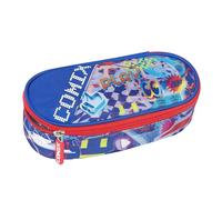 Comix Ultra Bright Trousse Ovale organisée pour Enfants et garçons, idéale pour Ranger la Papeterie, avec Fermeture éclair Pratique, intérieur avec Passants élastiques sur Les côtés, 22 x 5 x 7 cm