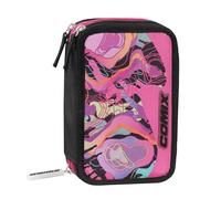 COMIX Wave - Trousse Scolaire, Trousse 3 Compartiments pour Enfants et Adolescents, avec Set Papeterie Inclus, 5 Étiquettes Adhésives Porte-nom et Pratique Fermeture Éclair, 20 x 13H x 7 cm