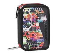 Comix Wave - Trousse Scolaire, Trousse 3 Compartiments pour Enfants et Adolescents, avec Set Papeterie Inclus, 5 Étiquettes Adhésives Porte-nom et Pratique Fermeture Éclair, 20 x 13H x 7 cm