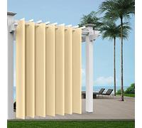 Comlax Rideau d'extérieur avec œillets - Imperméable - 254 x 215 cm - Extra large - Beige - Protection contre les regards indiscrets - Pour véranda, pergola, jardin, porte coulissante, pavillon, 1