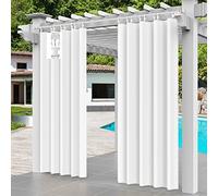 Comlax Rideau d'extérieur imperméable pour balcon, terrasse, protection UV et coupe-vent, rideau brise-vue pour véranda/pavillon, 1 pièce, blanc, 132 x 215 cm