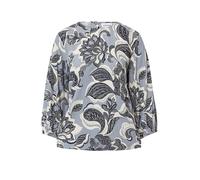 COMMA Chemisier bleu / bleu fumé / noir / blanc, Taille XXXL