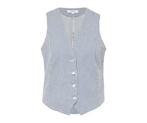 comma casual identity Gilet de costume bleu denim / blanc, Taille 44