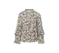 COMMA Chemisier beige / marron, Taille XXL