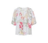 COMMA Chemisier bleu clair / olive / rose, Taille M