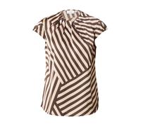 COMMA Chemisier crème / chocolat, Taille XXXL