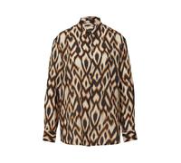 COMMA Chemisier écru / cognac / noir, Taille XXL