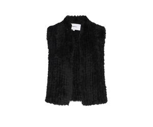 COMMA Gilet aspect fourrure noir | S