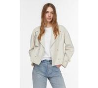 Veste court en mÃ©lange de lin, coupe boxy et fermeture boutonnÃ©e femme COMMA Beige 42
