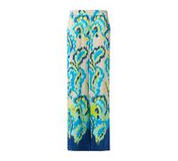 COMMA Pantalon beige / turquoise / bleu foncé / citron vert, Taille 42