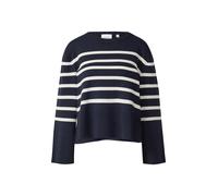 COMMA Pull-over bleu marine / blanc, Taille XXXL