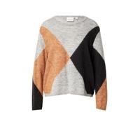 COMMA Pull-over gris chiné / orange chiné / noir, Taille XS