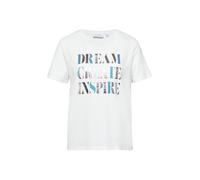 COMMA T-shirt bleu / brun foncé / blanc, Taille S