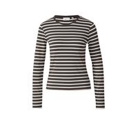 COMMA T-shirt brun foncé / blanc, Taille M