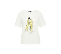 COMMA T-shirt olive / argent / blanc, Taille XXL