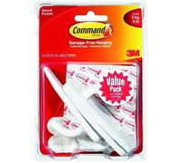 Command 17003ES Grand crochet avec 2 bandes adhésives, 17003-VP-3PK