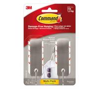 Command 17034BN-2ES Lot de 2 crochets décoratifs en nickel brossé, Taille moyenne