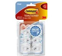 Command 17067Clr Vp Petits Crochets Métalliques Avec Bandes Adhésives Transparent