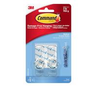 Command 17095CLR-ES Lot de 2 crochets en cristal, taille M, 0