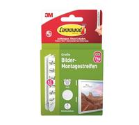 Command 17206WHI-4-DE - Lot de 4 x 2 (8 bandes) - Fixation sans perçage - Pour cadres photos, miroirs et autres décorations - L (grand)