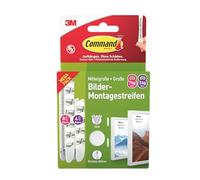 Command 17209WHI-12-DE-VP Lot de 24 bandes adhésives pour images blanches pour accrocher des images blanches sans perçage - Les bandes tiennent jusqu'à 7 kg - Décollage sans résidus - M/L (moyen/grand