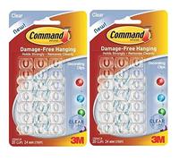 Command 2 X Crochets pour guirlandes lumineuses de Noël clairs [Pack de 2] Crochets adhésifs et bandes autocollantes