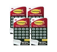 Command 3M 17017CLR-AW Clips d'éclairage extérieur, bande de mousse, transparent, lot de 16. - Quantité : 4