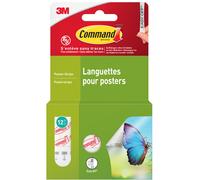 Command 3M Bandes d'accroche pour affiches et posters - Méga Pack 12 petites bandes, 453 g