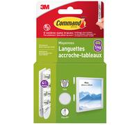 Command 3M Bandes d'accroches tableaux, 4 x 2 bandes moyennes, 5,4 kg - Lot de 8