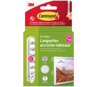 Command 3M Bandes d'accroches tableaux, 4 x 2 grandes bandes, 1,8 kg