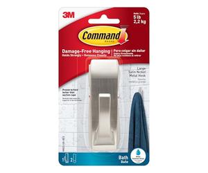 Command 3M Crochet Moderne et réfléchissant pour Salle de Bain avec 2 Bandes d’adhésif Acrylique Multicolore