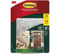 Command 3M Lot de 36 pinces à lumière et 40 bandes Transparent