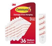 Command Bandes adhésives de recharge moyenne, bandes adhésives amovibles pour les espaces de vie, 36 bandes blanches Command