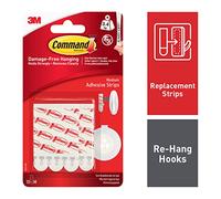 Command Bandes adhésives moyennes et de recharge de montage, 10 bandes - Suspension sans dommage - Peut supporter jusqu'à 3,4 kg, blanc