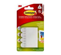 Command Bandes de Suspension pour Petites Photos, Lot de 4 Bandes Adhésives Blanches - Suspension sans Dommage - Pour Posters, Cadres et Miroirs