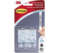 Command (3M) Crochet autocollant 17093CLR transparent – 1 crochet ovale et 2 bandes
