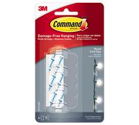 Command Clips de Cordon Ronds Transparents, 4 Clips et 5 Bandes adhésives, Transparent - Suspension sans dommage - Suspension Lumineuse et Gestion des câbles