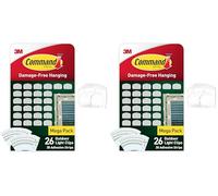 Command Clips de Décoration pour Extérieur, 26 Mini Crochets Transparents et 30 Bandes Adhésives - Pour Accrocher et Décorer Sans Abîmer (Lot de 2)