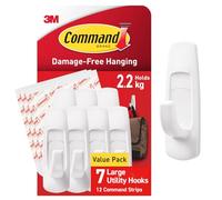 Command Crochet Blanc, Paquet Économique - Lot de 7 Crochets et 12 Languettes, 2.2 kg - Pour Accrocher et Décorer Sans Abîmer