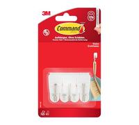 Command Crochet de suspension 3 crochets avec pointes métalliques 4 bandes adhésives blanches - Organiser sans trous ni percer