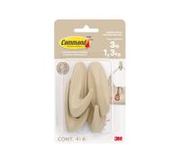 Command Crochet design moyen 17081LT-4EF, Café au lait, 4 crochets + 6 languettes/pack
